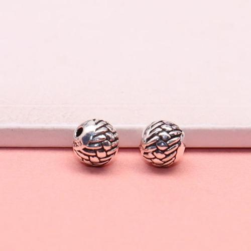 Spacer Kralen Sieraden, 925 Sterling Zilver, DIY, oorspronkelijke kleur, 7.90x7.60mm, Gat:Ca 1.1mm, Verkocht door PC