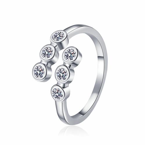 Kubieke Circonia Micro Pave Brass Ring, Messing, plated, micro pave zirconia & voor vrouw, meer kleuren voor de keuze, Verkocht door PC