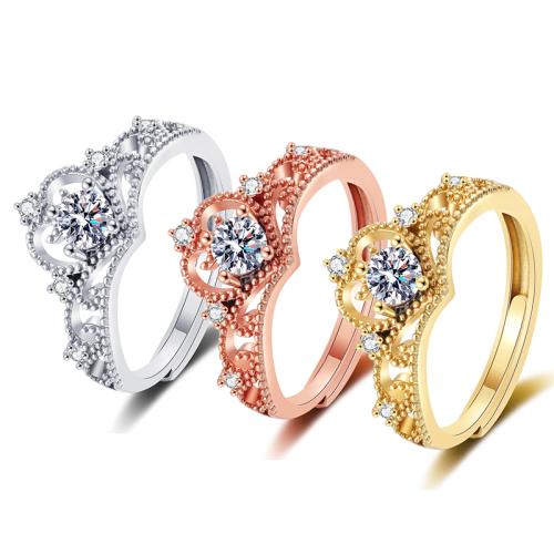 Cubic Zirconia Micro Pave Brass Ring plated micro pave cubic zirconia & for woman Sold By PC