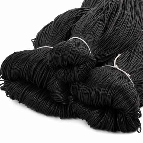 Corda céir, Corda Cotton waxed, dubh, 2mm, Fad Thart 845 m, 2500G/Lot, Díolta De réir Lot