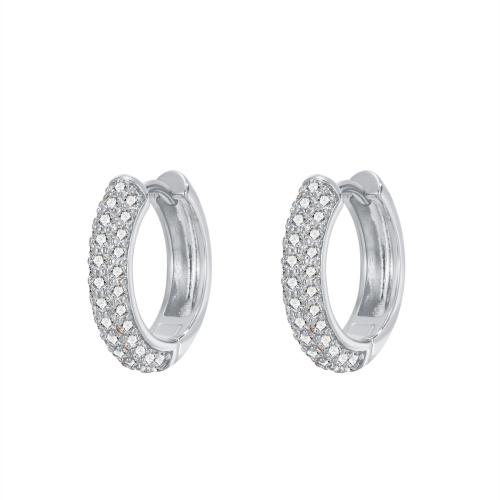 Ciúbach Zirconia Micrimhilseogra réiteodh Earring Prás, Donut, jewelry faisin & micrea réiteach zirconia ciúbach & do bhean, dathanna níos mó le haghaidh rogha, 17x16mm, Díolta De réir Péire