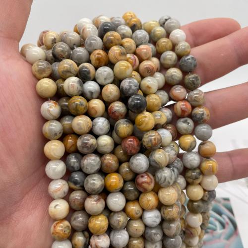 Natuurlijke crazy agaat kralen, Ronde, DIY & verschillende grootte voor keus, gemengde kleuren, Per verkocht Ca 38 cm Strand