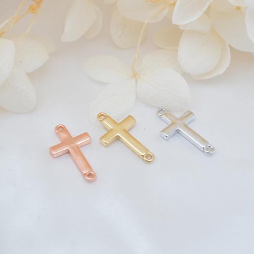 Brass Jewelry Connector Cross plated DIY nickel lead & cadmium free Sold By PC