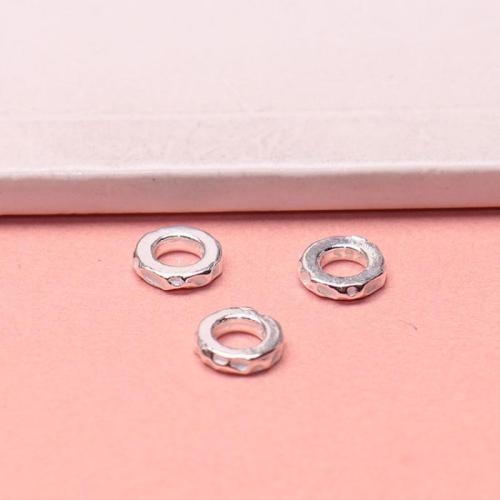 Spacer Kralen Sieraden, 925 Sterling Zilver, DIY, zilver, Gat:Ca 3.5mm, Verkocht door PC