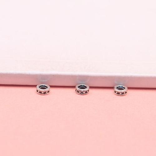 Spacer Perlen Schmuck, 925 Sterling Silber, DIY, originale Farbe, 3.80mm, Bohrung:ca. 1.5mm, verkauft von PC