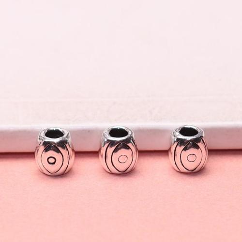 Spacer Beads Jóias, 925 prata esterlina, DIY, cor original, 5.30x5.80mm, Buraco:Aprox 2.5mm, vendido por PC