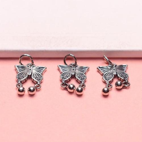 925 Sterling Sølv vedhæng, Butterfly, du kan DIY, oprindelige farve, 11.30x15mm, Solgt af PC