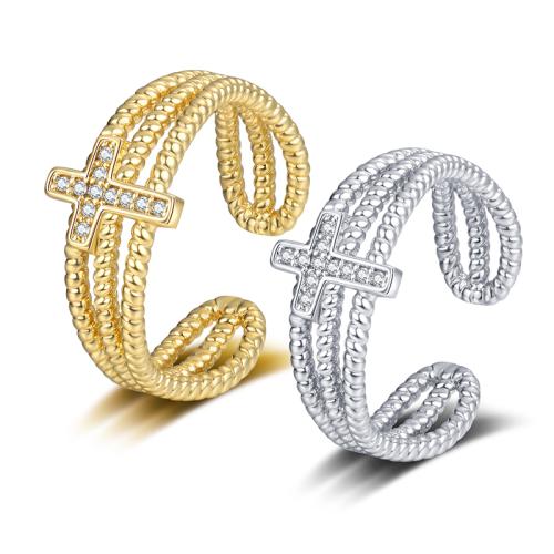 Cubic Zirconia Micro Pave Brass Ring plated micro pave cubic zirconia & for woman Sold By PC