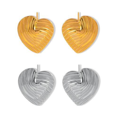 Titanium Steel  Earring Heart fashion jewelry & for woman Sold By Pair