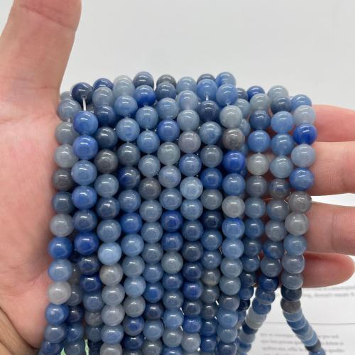 Natural Aventurine Beads Blue Aventurine Round DIY blue Sold Per Approx 38 cm Strand