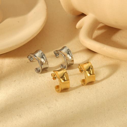 Roestvrij staal Stud Earrings, 304 roestvrij staal, plated, mode sieraden, meer kleuren voor de keuze, 10.70x17mm, Verkocht door pair