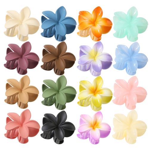 Grampos de garra para cabelo , plástico, Flor, estufagem de verniz, para mulher, Mais cores pare escolha, 80mm, vendido por PC