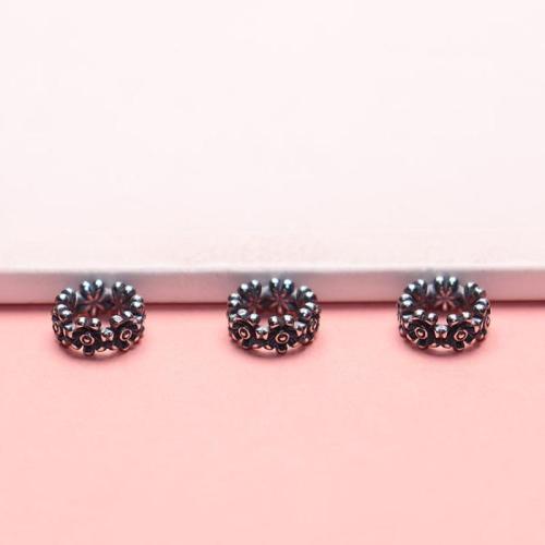 Spacer Beads Jóias, 925 prata esterlina, DIY, cor original, 9x4mm, Buraco:Aprox 6.3mm, vendido por PC