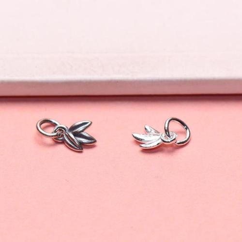 925 Sterling Silver hänge, Leaf, DIY, fler färger för val, 6.10x8.90mm, Säljs av PC