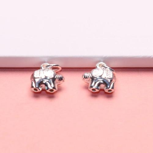 925 Sterling Silber Anhänger, Elephant, DIY & verschiedene Größen vorhanden, originale Farbe, verkauft von PC