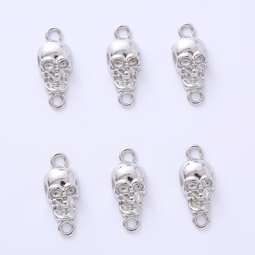 Zink Alloy Connector, Skull, plated, DIY, ursprungliga färgen, 29x12x2mm, 200PC/Lot, Säljs av Lot