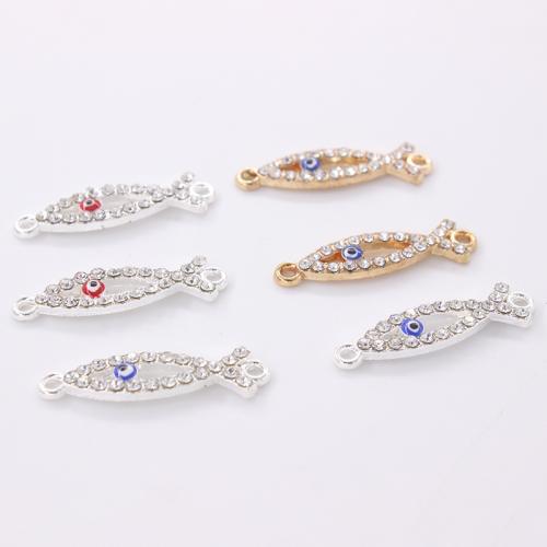 Animal Zink legering Stik, Zinc Alloy, Fisk, forgyldt, du kan DIY & emalje & med rhinestone, flere farver til valg, 27x7x2mm, 200pc'er/Lot, Solgt af Lot