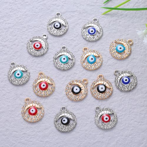 Zinc alliage strass Pendants, alliage de zinc, Placage, DIY & émail & avec strass, plus de couleurs à choisir, 17x15x2mm, 200PC/lot, Vendu par lot