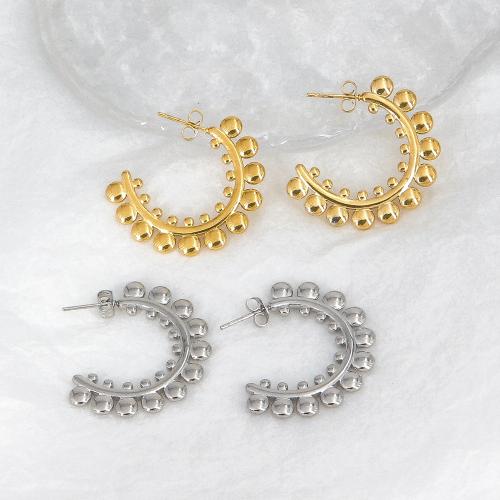 Roestvrij staal Stud Earrings, 304 roestvrij staal, mode sieraden & voor vrouw, meer kleuren voor de keuze, 33mm, Verkocht door pair