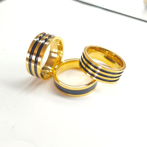 Anillos para Parejas, acero inoxidable 304, pulido, unisexo & diverso tamaño para la opción & esmalte, más colores para la opción, Vendido por UD