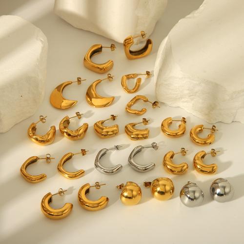 Roestvrij staal Stud Earrings, 304 roestvrij staal, mode sieraden & verschillende stijlen voor de keuze & voor vrouw, meer kleuren voor de keuze, Verkocht door pair