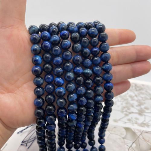 Tiger Eye Kralen, Ronde, DIY & verschillende grootte voor keus, blauw, Per verkocht Ca 38 cm Strand