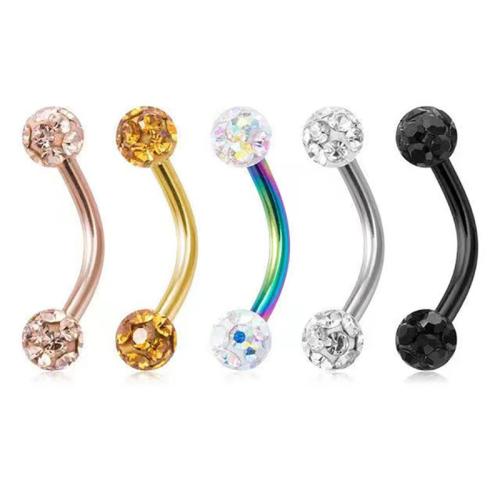 Pendientes Piercing de Oreja en Acero Inoxidable, acero inoxidable 316L, unisexo & diferentes estilos para la opción & micro arcilla de zirconia cúbica, más colores para la opción, Vendido por UD