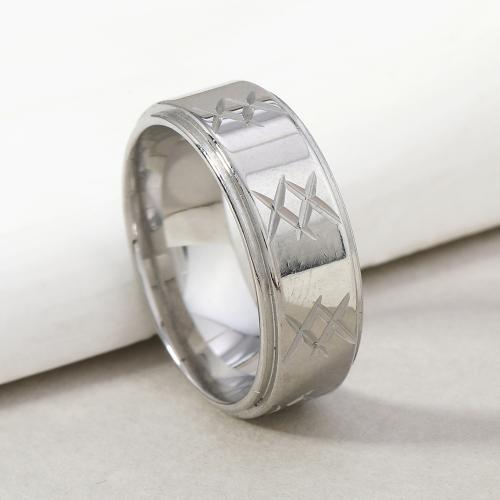 Stainless Steel Finger Ring 304 Stainless Steel fashion jewelry & Unisex width 8mm Sold By PC