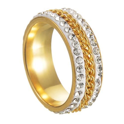 Anillos para Parejas, acero inoxidable 304, unisexo & diverso tamaño para la opción & diferentes estilos para la opción & con diamantes de imitación, más colores para la opción, Vendido por UD