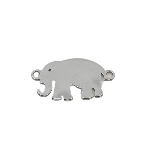 Rustfrit stål Connector, 304 rustfrit stål, Elephant, du kan DIY, oprindelige farve, 21x11mm, Solgt af PC