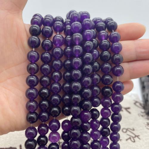 Natuurlijke Amethyst kralen, Amethist, Ronde, DIY & verschillende grootte voor keus, purper, Per verkocht Ca 38 cm Strand