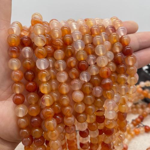 Φυσικά Χάντρες Red Agate, Γύρος, DIY & διαφορετικό μέγεθος για την επιλογή, μικτά χρώματα, Sold Per Περίπου 38 cm Strand