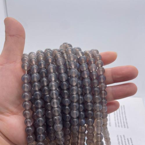 Natural Grey Agaat kralen, Grijze Agaat, Ronde, DIY & verschillende grootte voor keus, grijs, Per verkocht Ca 38 cm Strand