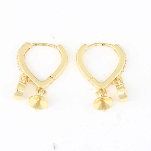 Messing Lever Back Earring Component, guldfarve belagt, du kan DIY & for kvinde, nikkel, bly & cadmium fri, 16.60x14.50x5.70mm, Solgt af par