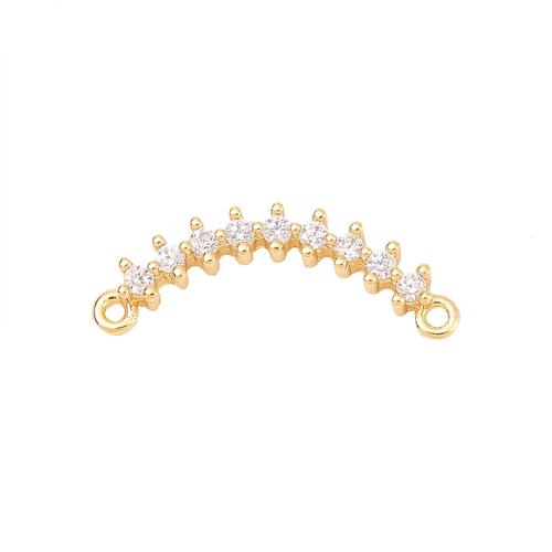 Cubic Zirconia Micro Pave Brass Connector real gold plated DIY & micro pave cubic zirconia Sold By PC