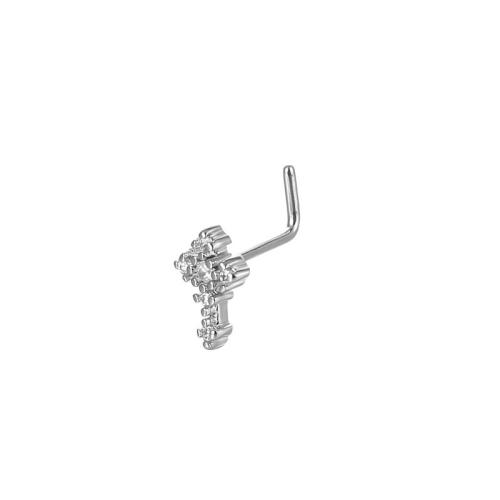 Bijoux de Piercing nez en laiton, Placage, unisexe & pavé de micro zircon, couleur originale, 0.80x7mm, Vendu par PC