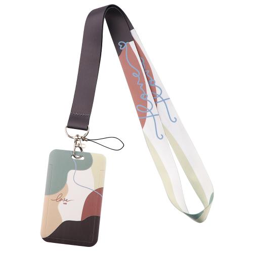 Polyester Lanyard kaarthouder, met Wax & Plastic & Zinc Alloy, uniseks & verschillende stijlen voor de keuze, meer kleuren voor de keuze, Verkocht door PC