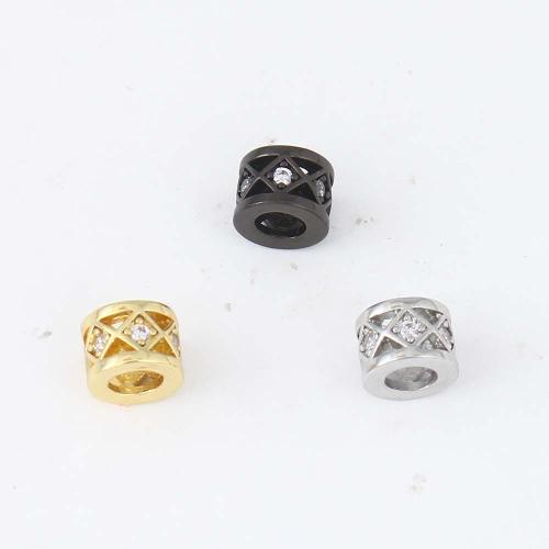 Cubic Zirconia Micro Pave Brass Beads plated DIY & micro pave cubic zirconia nickel lead & cadmium free Sold By PC