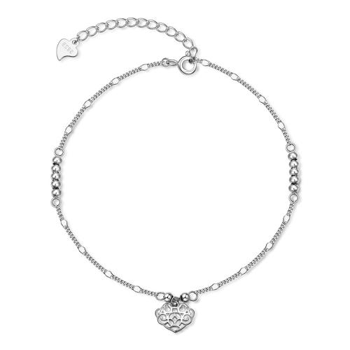 Fashion Sterling Silver Anklet 925 Sterling Silver with 4cm extender chain fashion jewelry & for woman Length Approx 21.5 cm Sold By PC