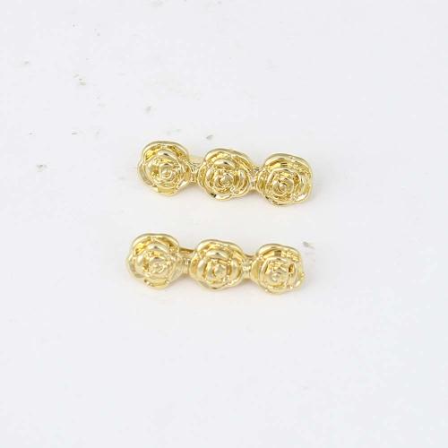 Brass Jewelry Beads Flower gold color plated DIY nickel lead & cadmium free Sold By PC