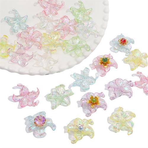 Acryl Schmuck Perlen, Blume, DIY, keine, 30x30mm, 4PCs/Tasche, verkauft von Tasche