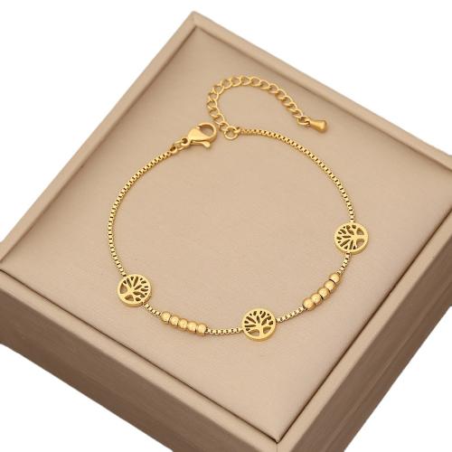 Roestvrij staal armbanden, 304 roestvrij staal, met 5cm extender keten, mode sieraden & verschillende stijlen voor de keuze & voor vrouw, goud, Lengte 18 cm, Verkocht door PC