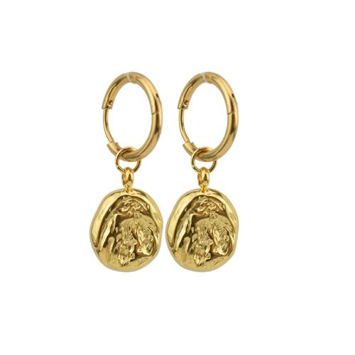 Cruach dhosmálta Lever Back Earring, 304 Cruach dhosmálta, snasta, unisex & stíleanna éagsúla do rogha, órga, 17x13mm, Díolta De réir PC