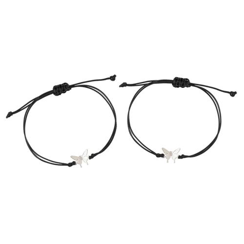 alliage de zinc Set de bracelet, avec Corée-Corée, papillon, Placage, 2 pièces & unisexe, plus de couleurs à choisir, Longueur Environ 16-32 cm, Vendu par fixé