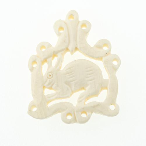 ox Bone Riipus, Kani, tee-se-itse, 33x26x4mm, Reikä:N. 1mm, Myymät PC