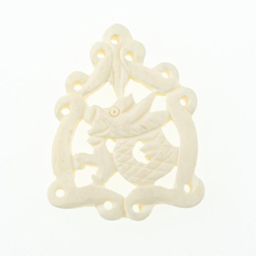 Bone wół Wisiorek, Smok, DIY, 35x27x4mm, otwór:około 1mm, sprzedane przez PC