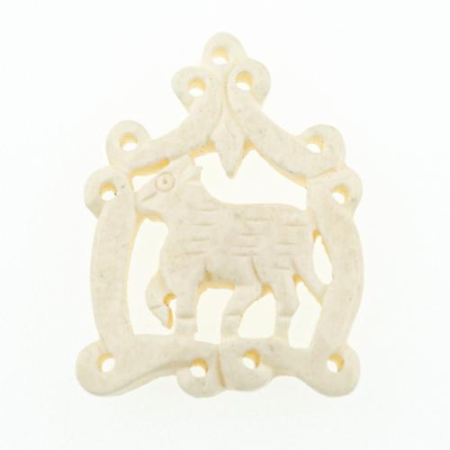 Ox Bone Hänge, Häst, DIY, 34x26x4mm, Hål:Ca 1mm, Säljs av PC