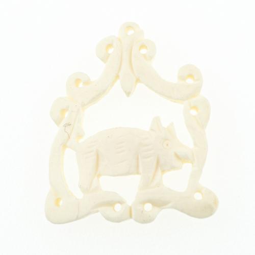 Ox os Pendentif, cochon, DIY, 33x27x4mm, Trou:Environ 1mm, Vendu par PC