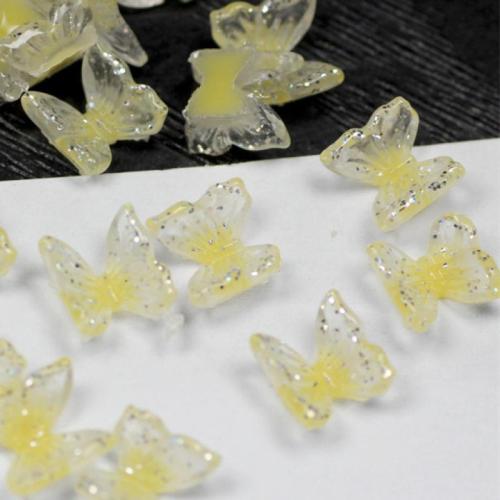 3Dネイルアートデコレーション, 樹脂, 蝶, DIY, 無色, 6mm, 100パソコン/バッグ, 売り手 バッグ