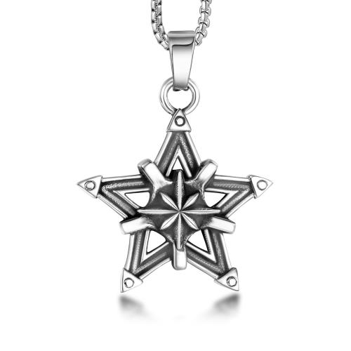 Pendants Jewelry Cruach dhosmálta, 304 Cruach dhosmálta, Star, snasta, jewelry faisin & unisex, 30x33.80mm, Díolta De réir PC